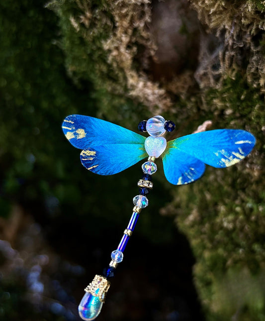 Dragonfly, Handmade Silk Velvet Flower,Brooch/Hair Pin/Clip