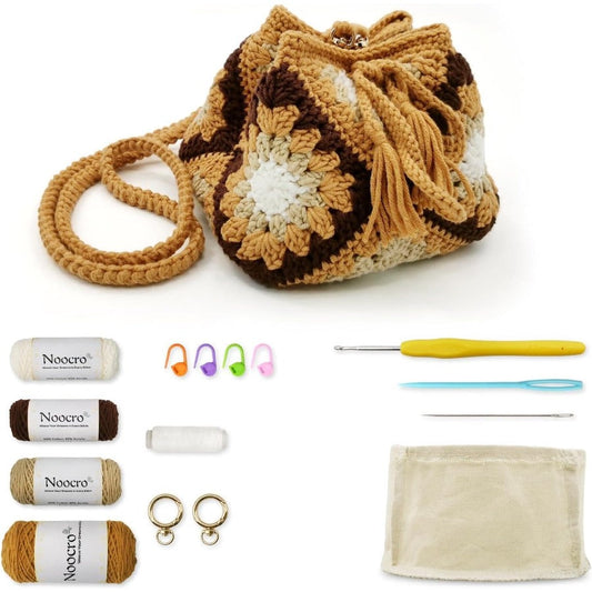 Granny Square Shumai Bag crochet tutorial – handmade crochet bag in multiple colors