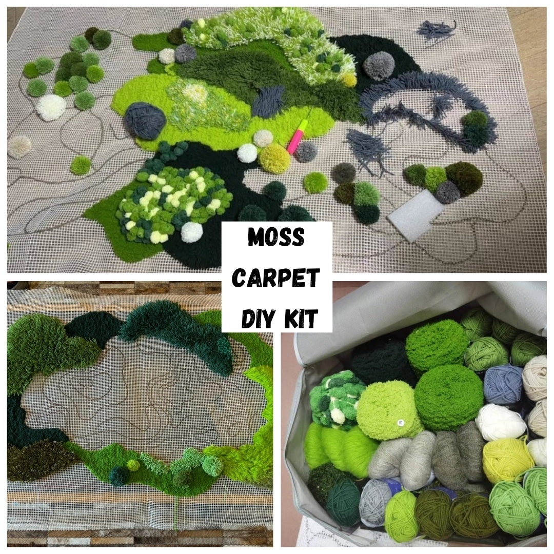 Step-by-step latch hook tutorial for beginner moss moss carpet project