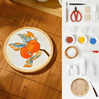 DIY Coaster Craft Kits, Cloisonne Filigree Enamel Art Painting Crafts Coasters Starter Kit, DIY Craft Coasters Supplies for Adults, Hobby for Adults Women Elderly, Handmade Home Decor Gifts