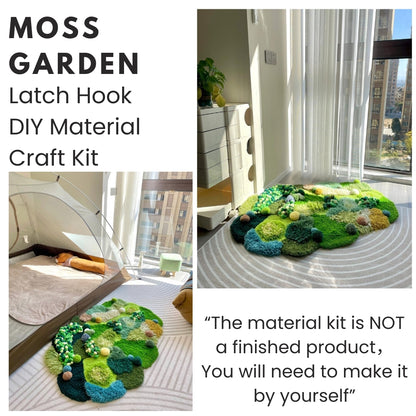 spring moss carpet latch hook kit packaged for gift giving