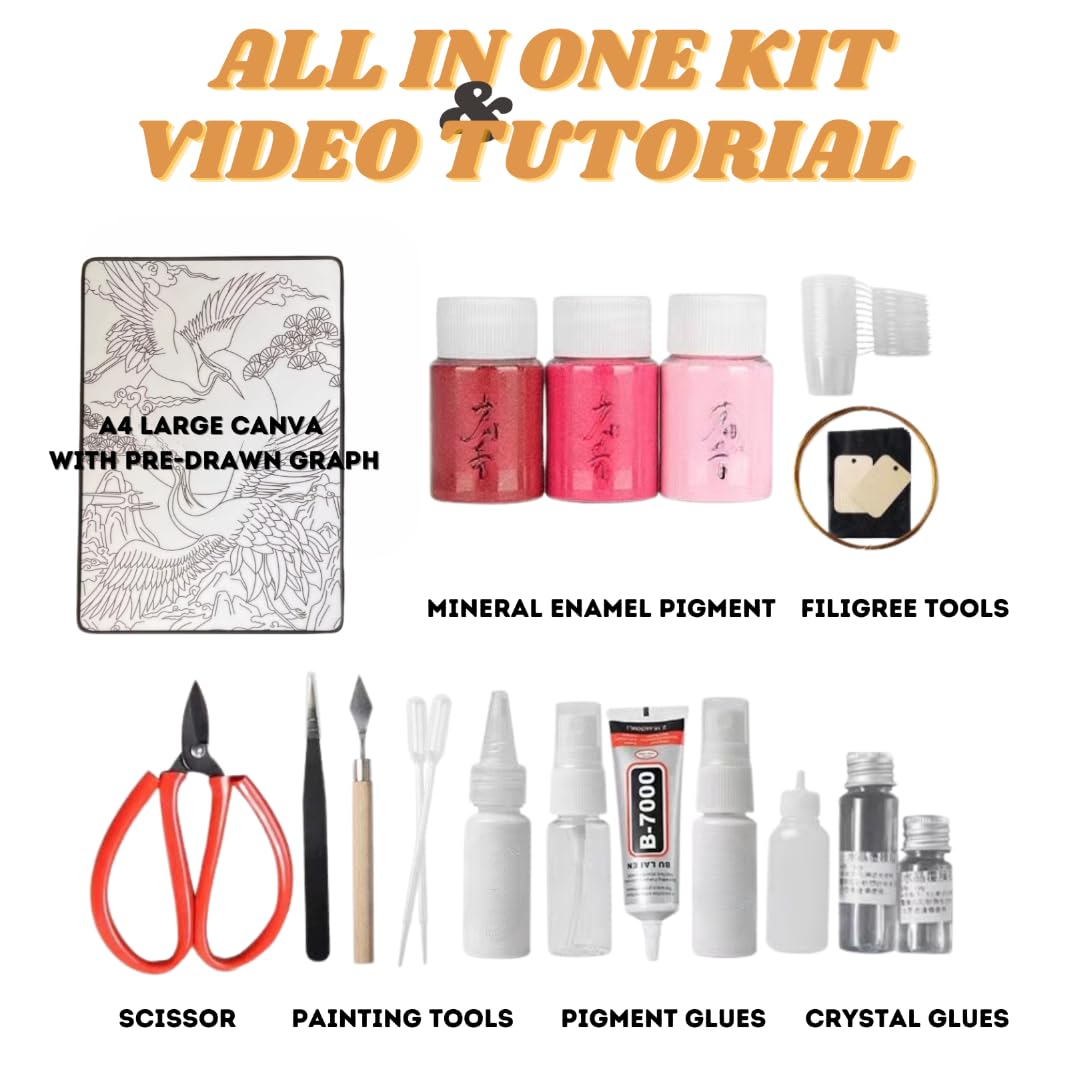 Dogs, DIY Cloisonne Filigree Enamel Kit, with Tutorial& All Tools