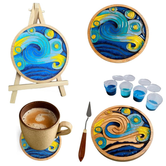 DIY Coaster Kit – Cloisonné Filigree Art