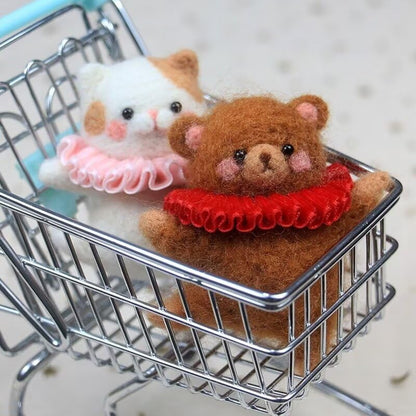 Needle Felting Kit,Starter,Dancing Animal,Felting Kit for Beginners Adult, Kids, Felting Supplies, Felting Pad, Felting Wool,Tutorial and Instruction