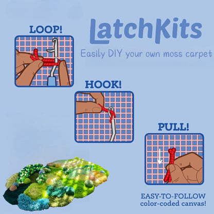 Finished spring moss carpet handmade with latch hook DIY kit