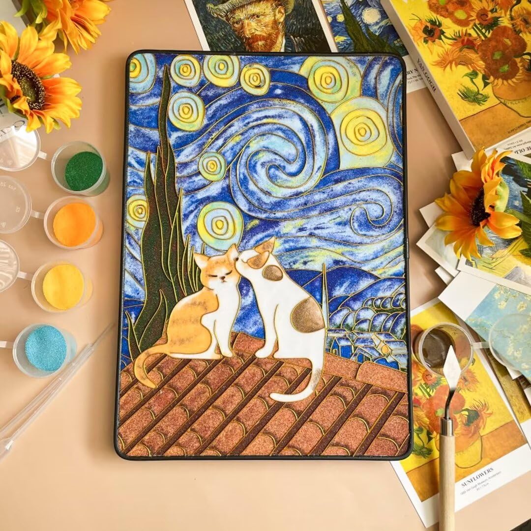 Van Gogh, DIY Cloisonne Filigree Enamel Kit, with Tutorial& All Tools