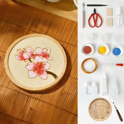 DIY Coaster Craft Kits, Cloisonne Filigree Enamel Art Painting Crafts Coasters Starter Kit, DIY Craft Coasters Supplies for Adults, Hobby for Adults Women Elderly, Handmade Home Decor Gifts