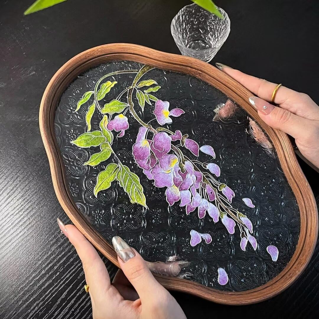 Filigree on Glass, DIY Cloisonne Filigree Enamel Painting Kit, with Tutorial& All Tools