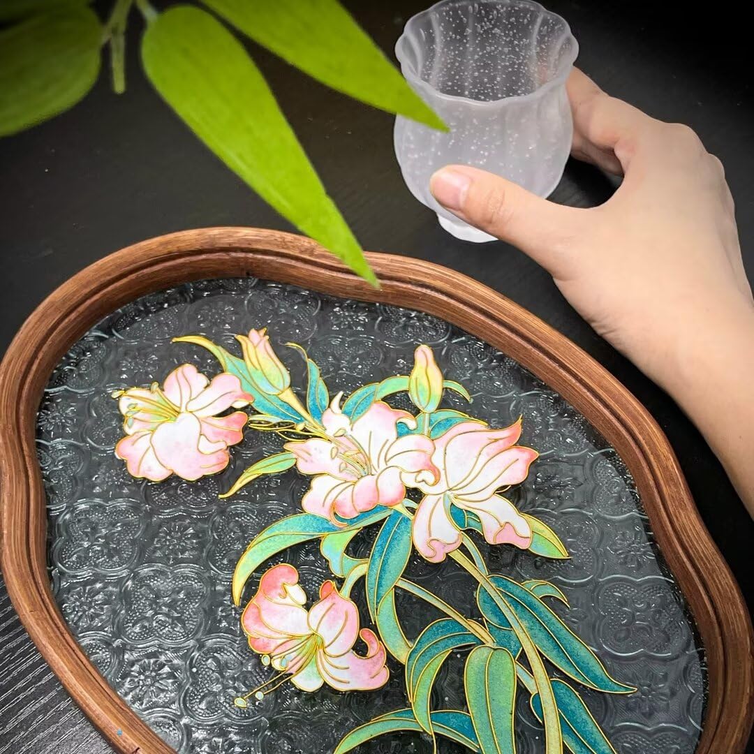 Filigree on Glass, DIY Cloisonne Filigree Enamel Painting Kit, with Tutorial& All Tools