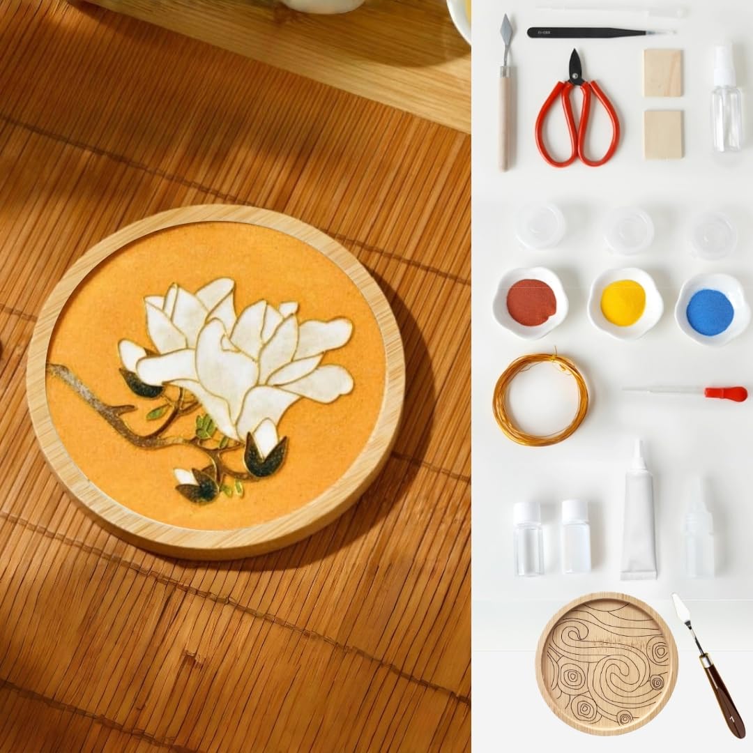 DIY Coaster Craft Kits, Cloisonne Filigree Enamel Art Painting Crafts Coasters Starter Kit, DIY Craft Coasters Supplies for Adults, Hobby for Adults Women Elderly, Handmade Home Decor Gifts