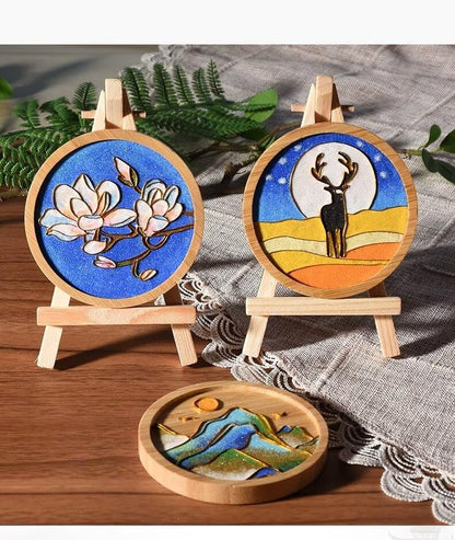 6PCs DIY Coasters Filigree Enamels Art with Epoxy Resin Unique Crafts Coaster DIY Kits Perfect Hobby for Adults Teens Elderly Handmade Home Decor Gifts