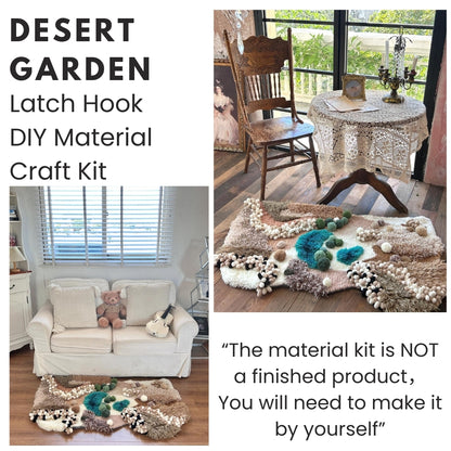Completed desert moss carpet displayed as home decor floor rug