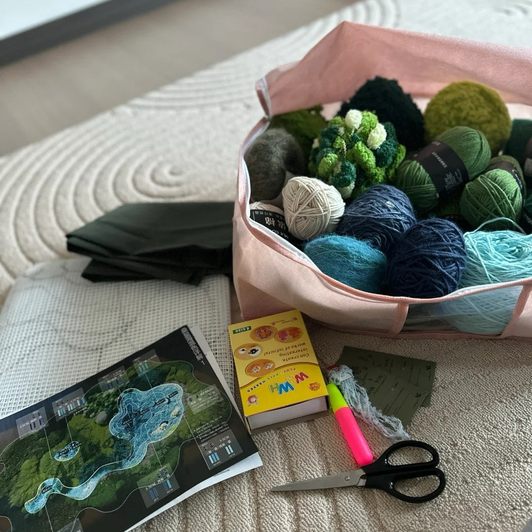 salt lake moss carpet kit yarn colors and non-slip backing cloth
