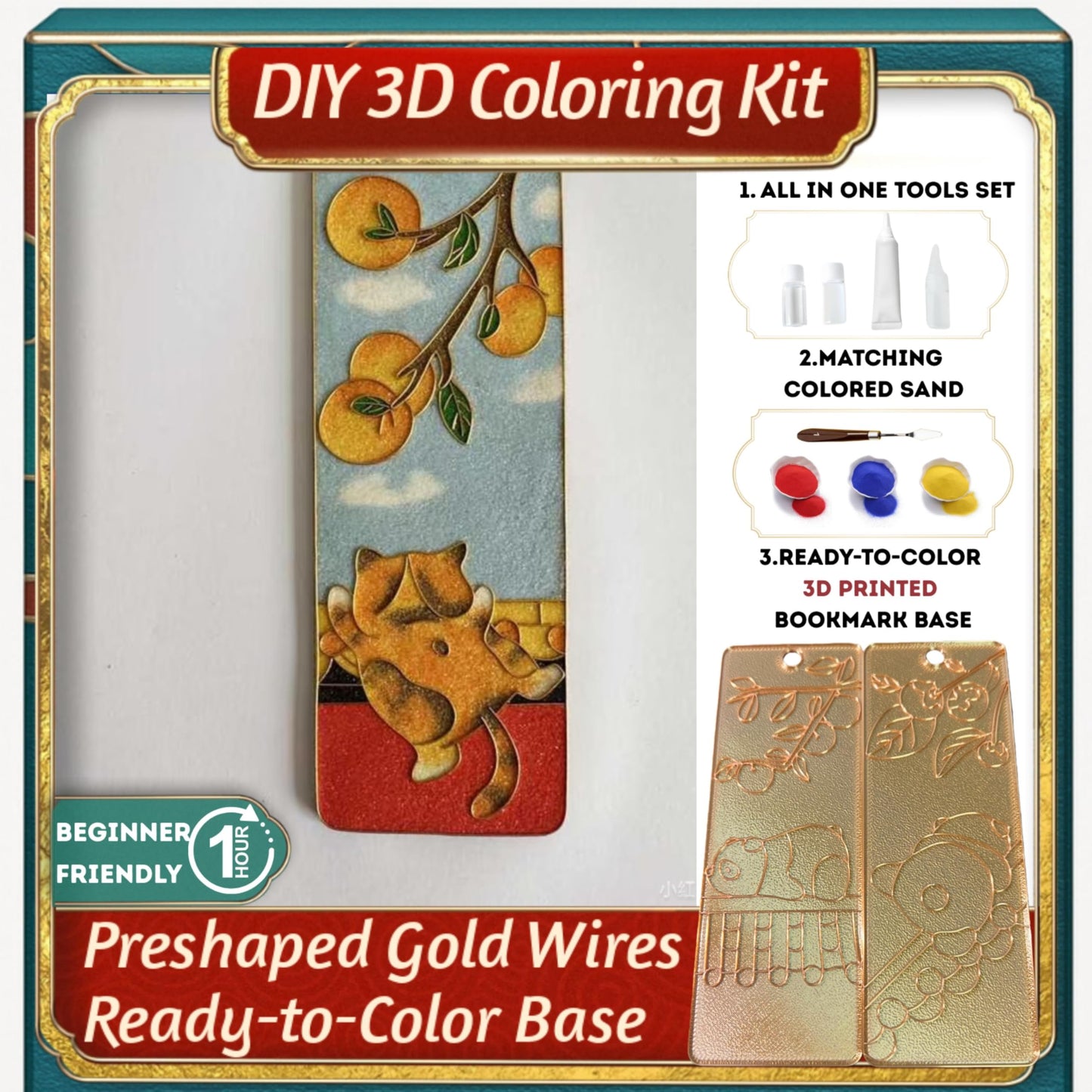 DIY 3D Enamel Coloring Bookmark Craft Kit