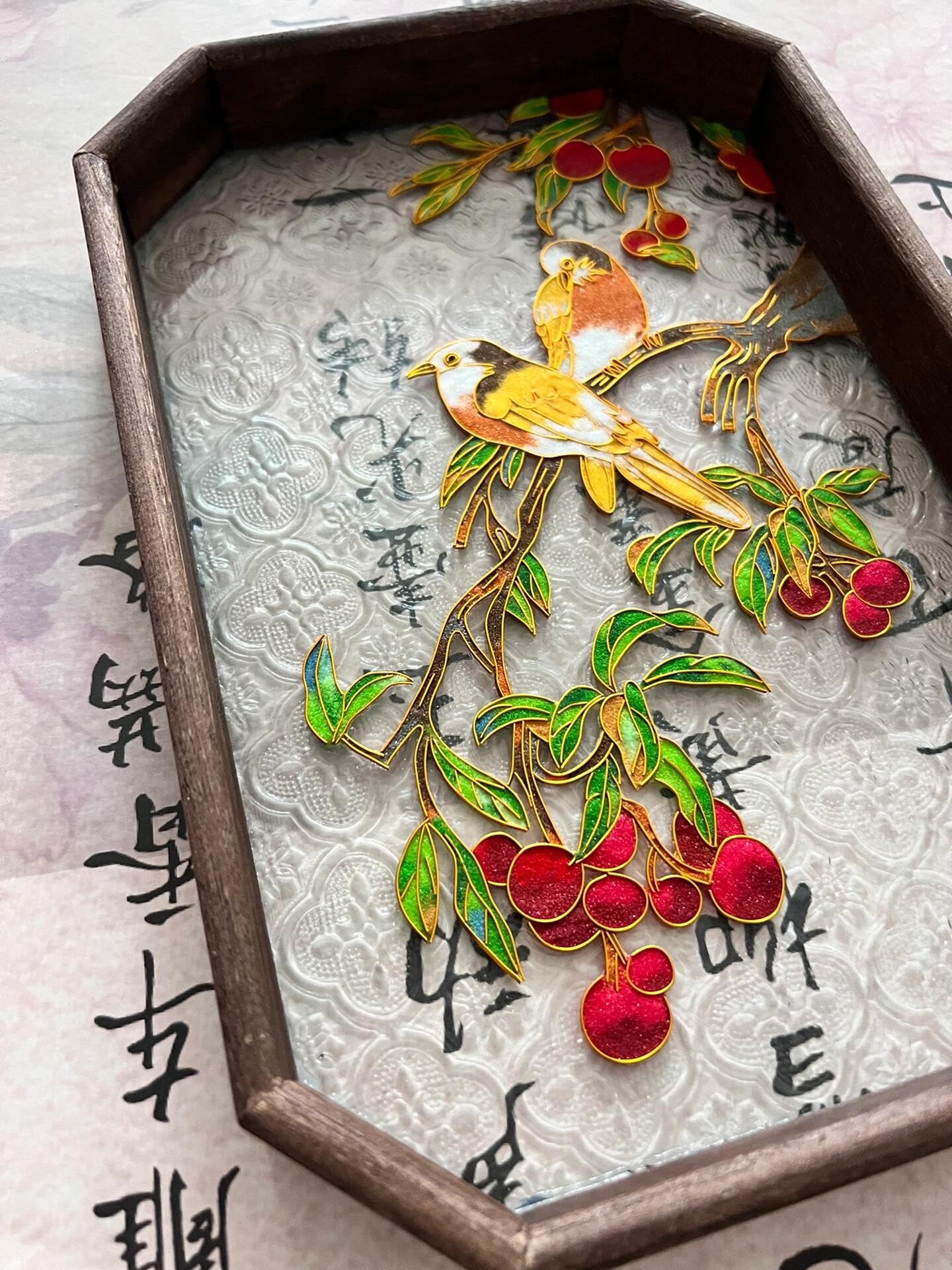 Fruits Filigree on Glass, DIY Cloisonne Filigree Enamel Painting Kit, with Tutorial& All Tools