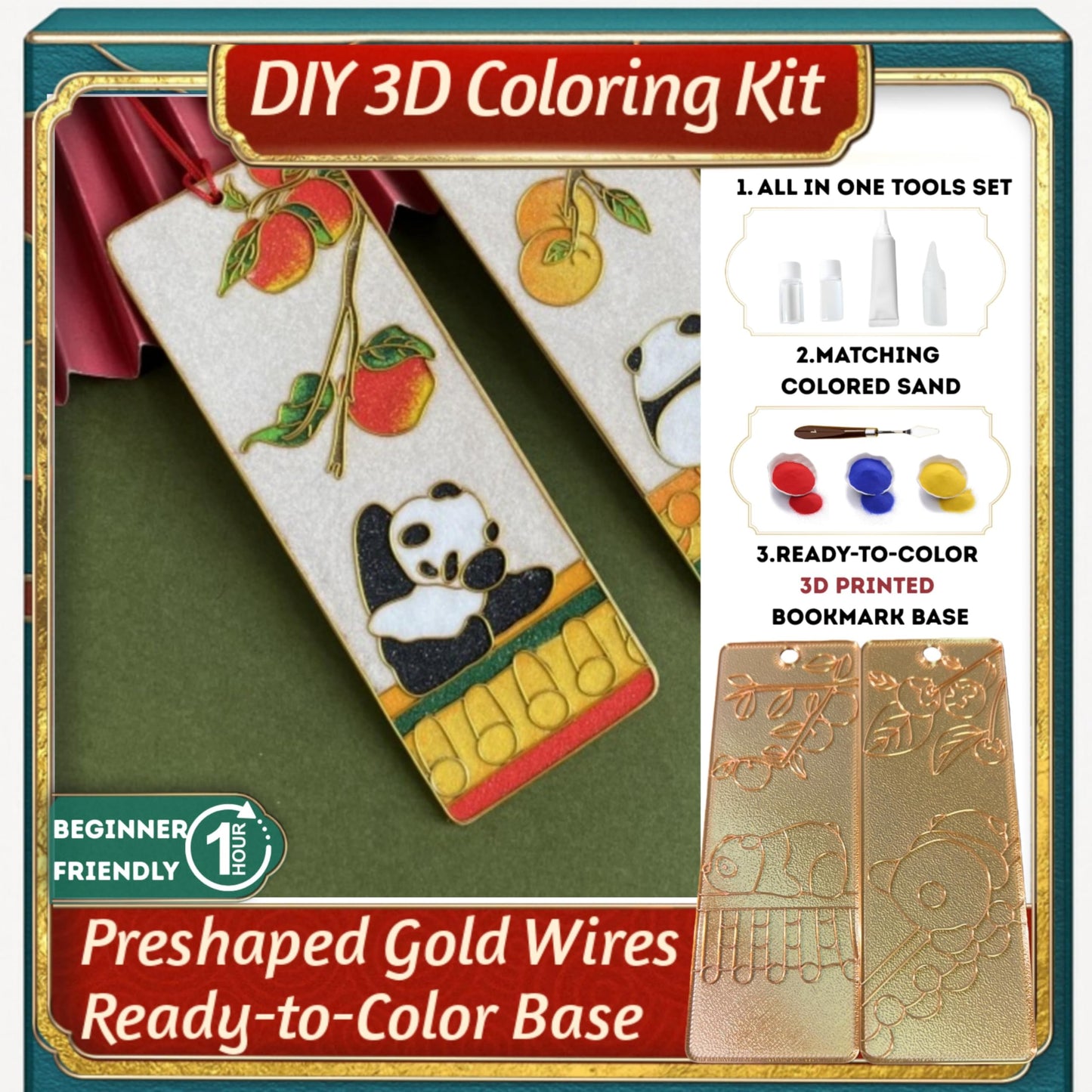 DIY 3D Enamel Coloring Bookmark Craft Kit