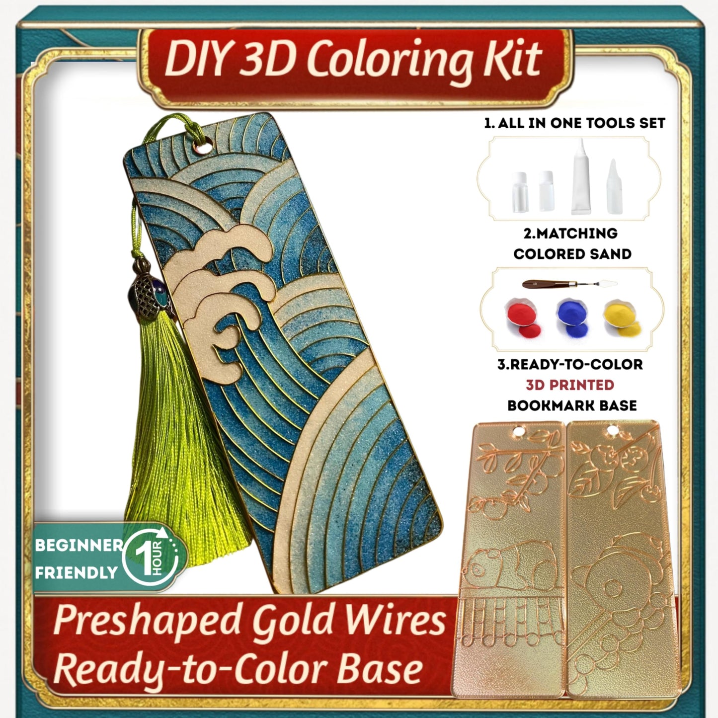 DIY 3D Enamel Coloring Bookmark Craft Kit