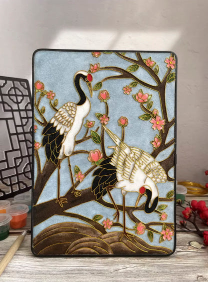 Blue Crane, DIY Cloisonne Filigree Enamel Kit, with Tutorial& All Tools