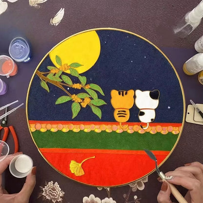 2 Cats under Moon