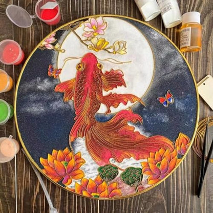 Koi Fish and Moonlight