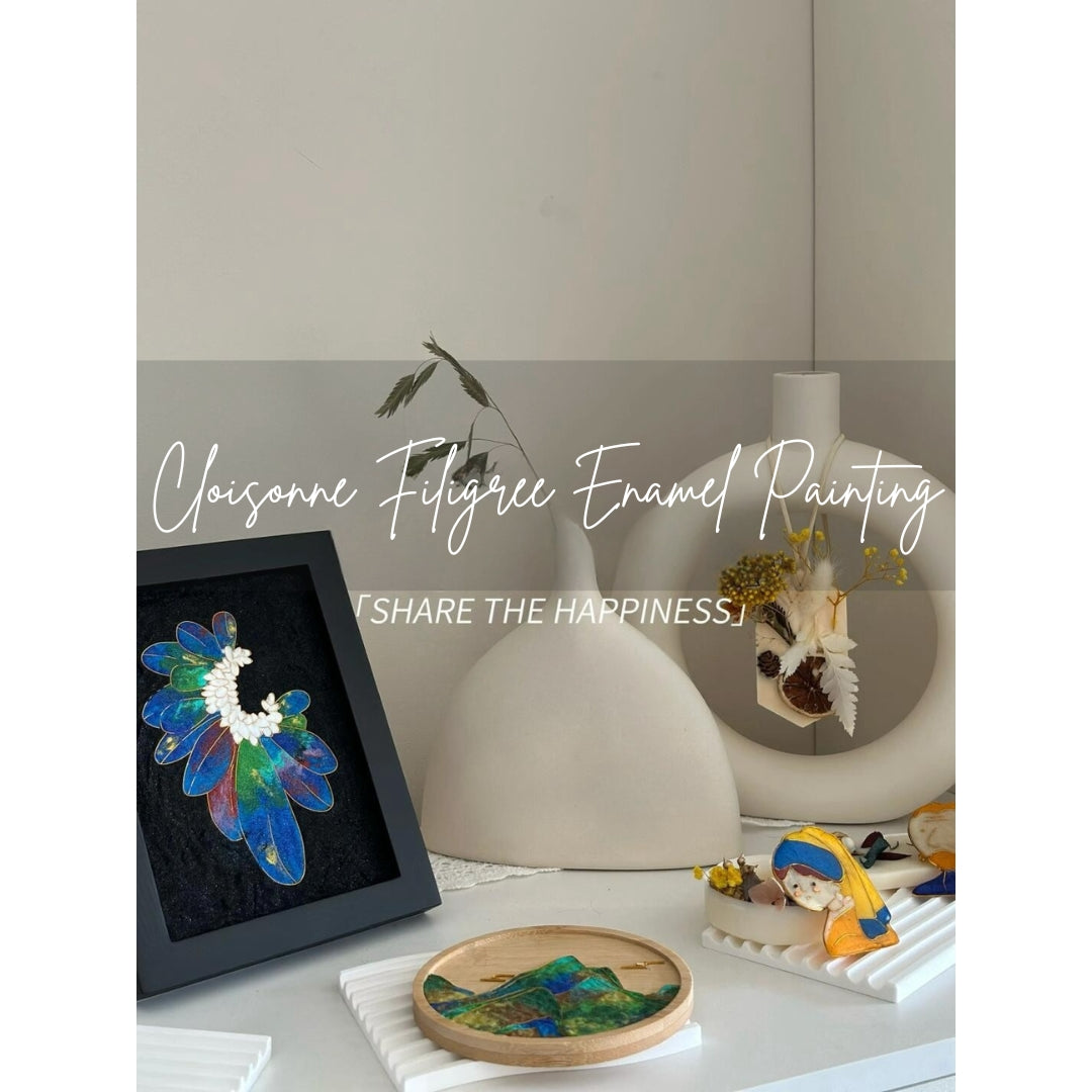 Van Gogh Almond Blossom, DIY Cloisonne Filigree Enamel Kit, with Tutorial& All Tools