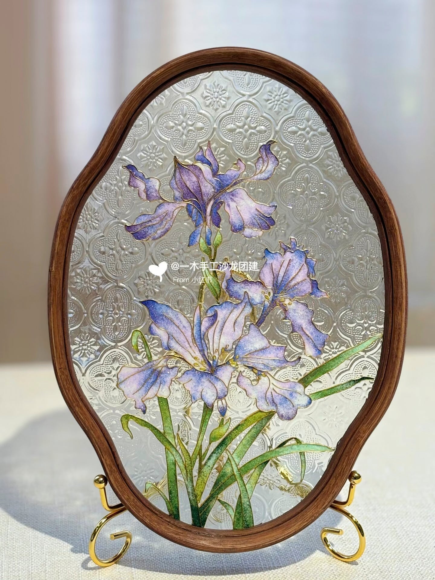 Iris Filigree on Glass, DIY Cloisonne Filigree Enamel Painting Kit, with Tutorial& All Tools