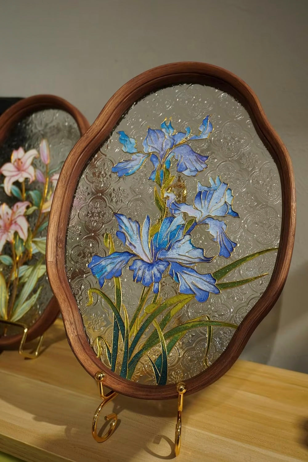 Iris Filigree on Glass, DIY Cloisonne Filigree Enamel Painting Kit, with Tutorial& All Tools