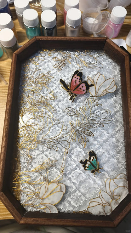Butterfly Filigree on Glass, DIY Cloisonne Filigree Enamel Painting Kit, with Tutorial& All Tools