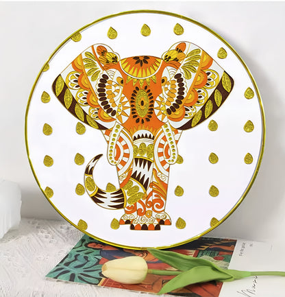 Golden Elephant,Beginner Cloisonne Enamel DIY Kit, with Tutorial& All Tools