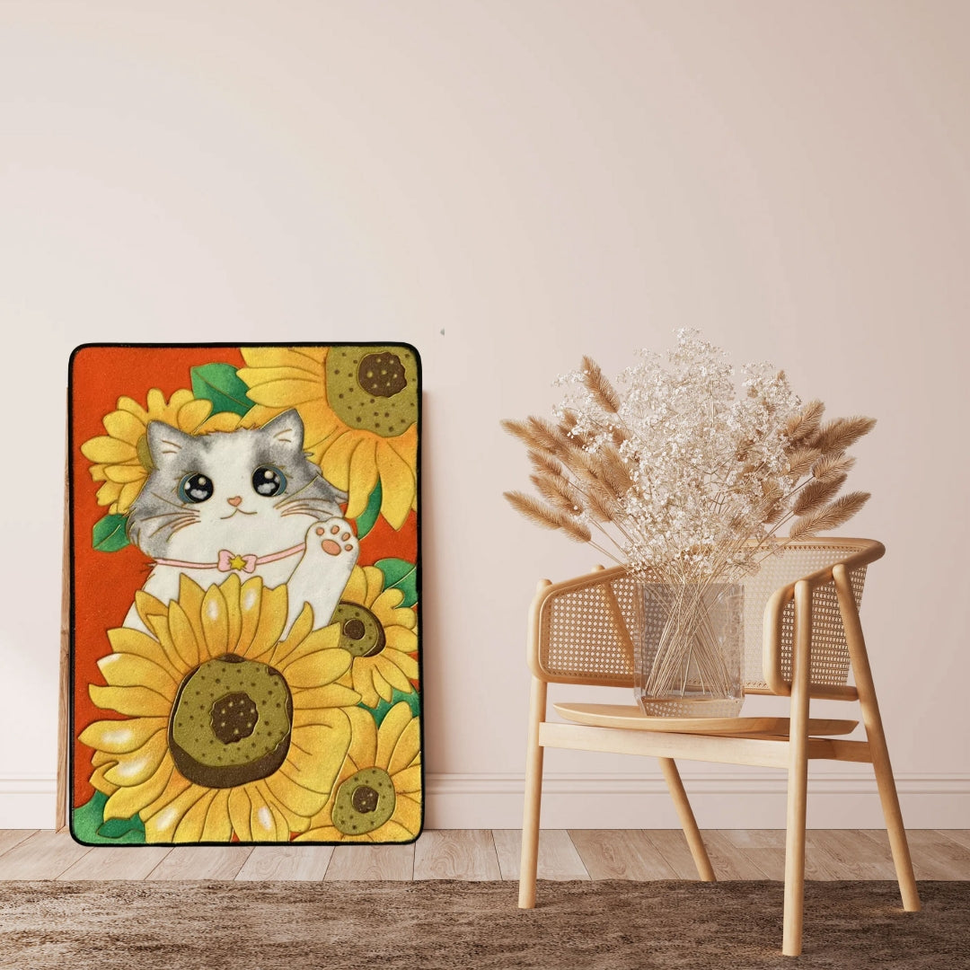 Sunflower Cat, DIY Cloisonne Filigree Enamel Kit, with Tutorial& All Tools
