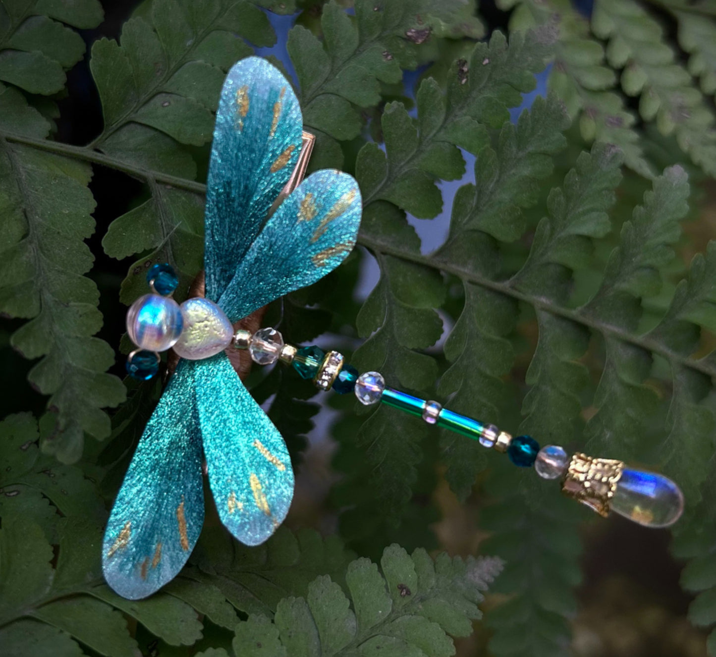 Dragonfly, Handmade Silk Velvet Flower,Brooch/Hair Pin/Clip